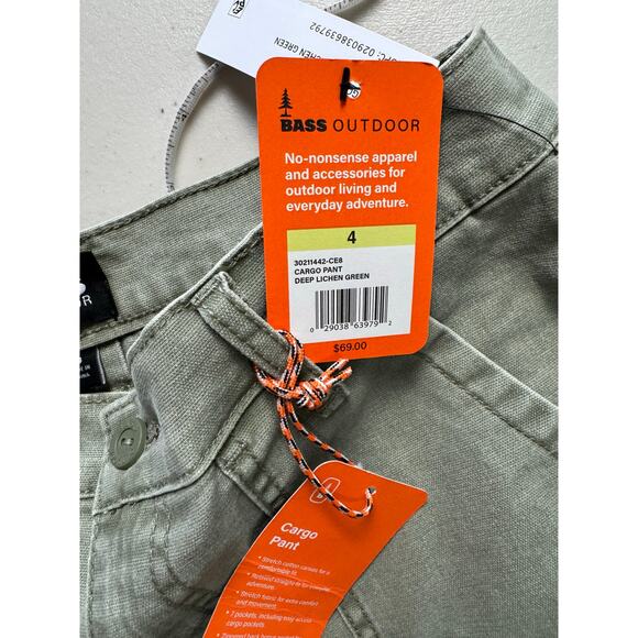 BASS OUTDOOR Women's High-Rise Canvas Cargo Pants NWT LICHEN GREEN SIZE 4 - Picture 8 of 11